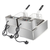 ZOKOP EH82 Double Cylinder Electric Deep Fryer, 12L Stainless Steel Twin Tank – 2 x 2500W, UK Plug