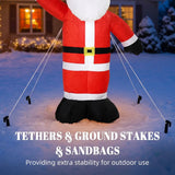 Outsunny 5ft Inflatable Velvet-Look Santa Claus with LED Light – Outdoor Christmas Garden Decoration