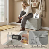 HOMCOM 102L Storage Chest & Blanket Box with Safety Hinged Lid, 80 x 40 x 45 cm – Grey