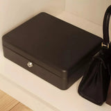 A4 Security Lock Box with Folding Carry Handle & 2 Keys – Powder-Coated Steel Cash and Document Safe Chest