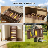 PawHut Dog Car Ramp with Anti-Slip Steps – 10-Step Foldable Pet Stairs for Cars and High Beds, Brown