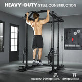 SPORTNOW Cable Crossover Machine with Lat Pull-Down, Pull-Up Station & Barbell Rack – Home Multi Gym