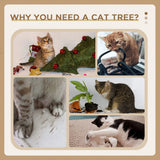 PawHut 130cm Plush Cat Tree with Five Scratching Posts, Two Perches, Cat House & Hammock