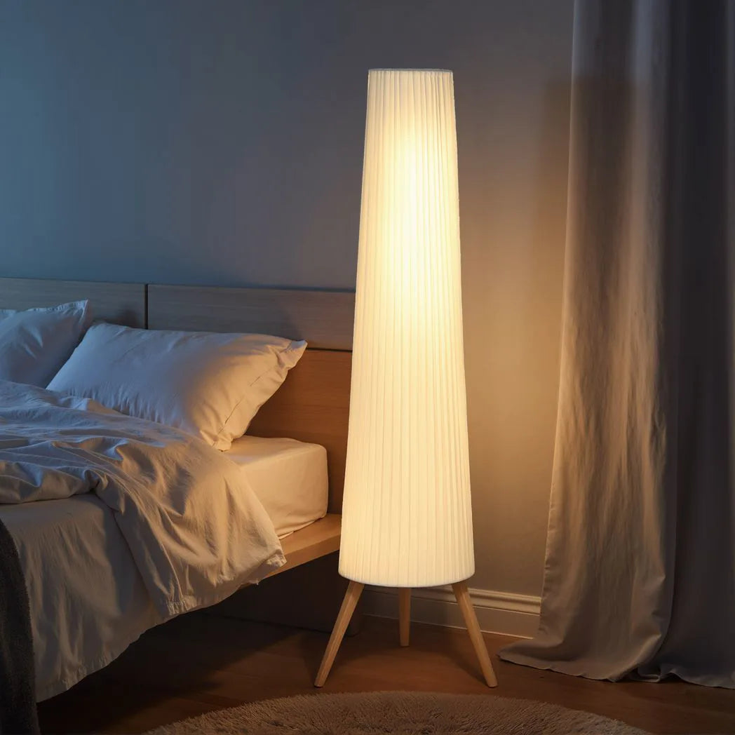 HOMCOM Dimmable Nordic Tripod Floor Lamp, 153cm – White