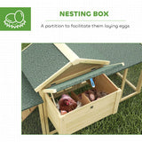 PawHut Large Wooden Chicken Coop with Nesting Box, Runs and Ramp – Two-Level Outdoor Poultry Hen House