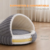 PawHut Cat Bed Cave with Non-Slip Base & Washable Cushion – Warm Plush Semi-Enclosed House for Indoor Kittens