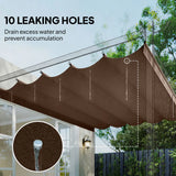 Outsunny Retractable Pergola Replacement Canopy, 3.5 x 2.6m Polyester Roof Cover for 4 x 3m Pergola Frame – Brown