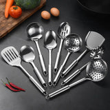 9-Piece Stainless Steel Kitchen Utensil Set with Ergonomic Handles and Hanging Holes – Cooking Tools