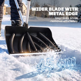 Outsunny Heavy-Duty Snow Shovel with Assist Handle, 45cm Wide Blade & Detachable Aluminium Handle – Snow Pusher