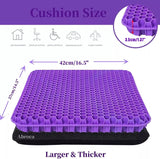 Orthopaedic Honeycomb Gel Seat Cushion, 3.5cm Extra Thick with Non-Slip Cover – Office, Car, Wheelchair, Purple