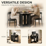 HOMCOM Folding Drop-Leaf Dining Table with 2 Foldable Leaves – Space-Saving Kitchen Table, Black