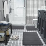 Memory Foam Bath Mat Pedestal Set, 3-Piece Non-Slip Contour Bathroom Rugs – Soft & Absorbent, Black
