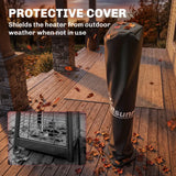 Outsunny 2000 W Electric Infrared Patio Heater with Cover – Free Standing or Wall Mounted, IP65, Black