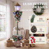 Outsunny 5ft Lighted Christmas Street Lamp with Snow Tips