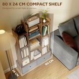 HOMCOM 12 Cube Storage Unit with 2 Removable Fabric Drawers – Geometric Bookcase & Display Shelf, Brown