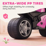 AIYAPLAY Toddler Balance Bike with Music, Extra-Wide PP Tyres & Motorbike Design – Boys and Girls Ride-On, Pink