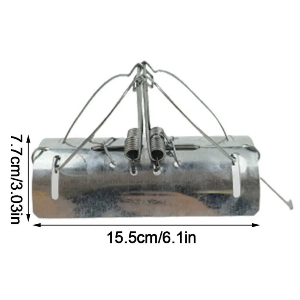 Heavy Duty Metal Tunnel Mole Traps, Set of 5 – Dual Entry Reusable Garden Mole Control, Silver