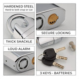 Heavy Duty Waterproof Alarm Padlock with 110dB Siren & 3 Keys – Outdoor Security Lock for Sheds and Gates