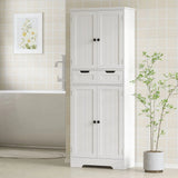 HOMCOM Tall Freestanding Bathroom Cabinet with Drawer, Shelves and Doors, 60 x 30 x 160 cm – White