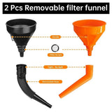 10 Piece Fuel & Oil Funnel Set – Flexible Spouts, Filters & Manual Transfer Pump