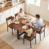 HOMCOM Folding Drop Leaf Dining Table for 4-6 People – Space-Saving Kitchen Table and Writing Desk, Rustic Brown
