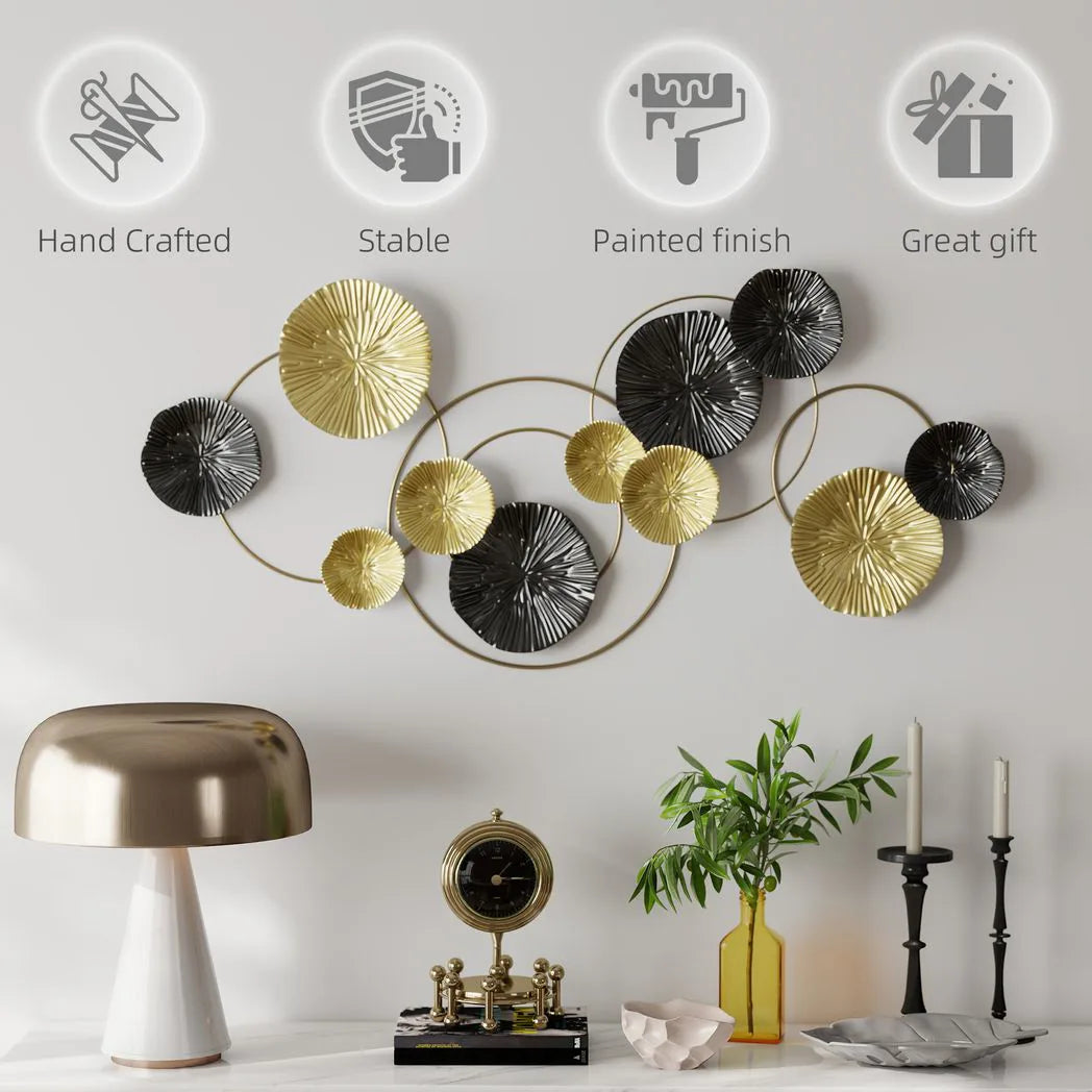 HOMCOM Multi-Disc Metal Wall Art