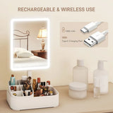 HOMCOM Makeup Mirror with Lights, Rechargeable Vanity Mirror with Touch Screen