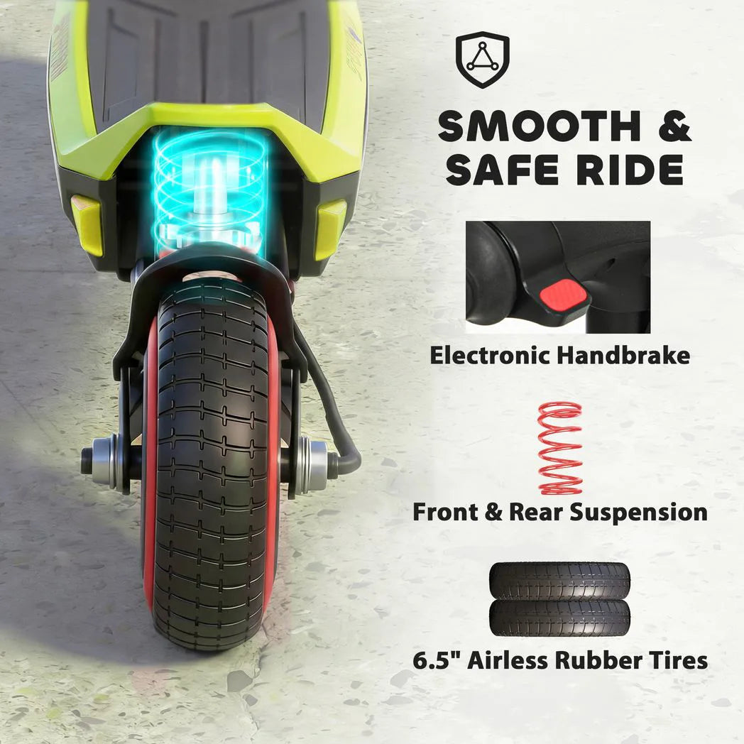 SPORTNOW Kids Electric Scooter, Foldable E Scooter for Age 6 with LED Display, RGB Lights, 16km/h, Green