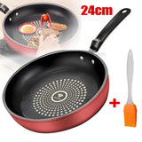 24cm Non-Stick Frying Pan with Diamond Pattern – Induction Compatible, Red