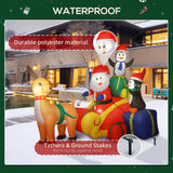 Outsunny 6ft Inflatable Santa Sleigh Christmas Decoration with Built-In LEDs – Outdoor Blow-Up Display