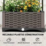 Outsunny Self-Watering Raised Garden Bed with Trellis, Plastic Planter Box with Drainage Plugs, 40 x 40 x 179cm
