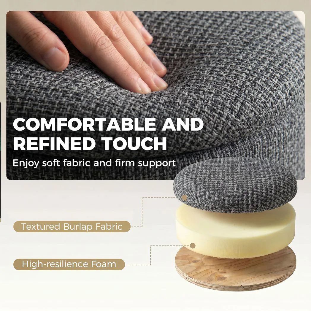 HOMCOM Round Storage Ottoman with Reversible Lid and Rubberwood Legs – 19L Footstool Bench, Dark Grey