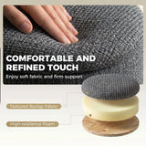 HOMCOM Round Storage Ottoman with Reversible Lid and Rubberwood Legs – 19L Footstool Bench, Dark Grey