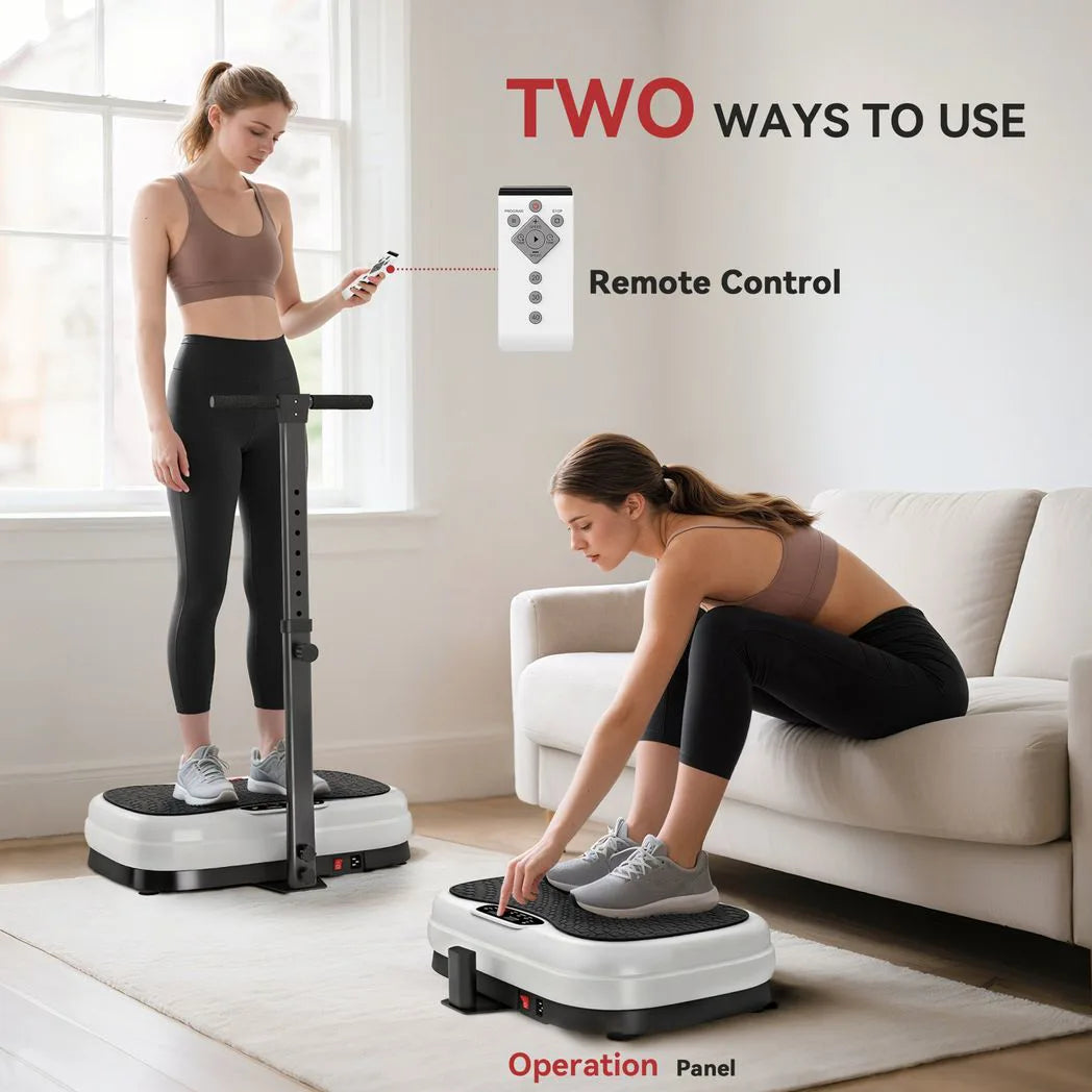 SPORTNOW Vibration Plate with Adjustable Removable Handle, 3 Preset Modes & 50 Speeds – Home Fitness Machine