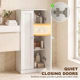HOMCOM Narrow Bathroom Cabinet with 2 Doors & 4 Tiers – Slim Freestanding Storage Cupboard