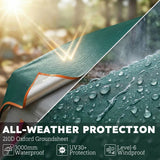 Outsunny 4 Person Cabin Tent with Removable Roof & Easy Setup Frame – 3000mm Waterproof Camping Tent, Green