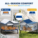 PawHut Heated Weatherproof Outdoor Cat House with Heating Pad & Escape Door – Winter Shelter for Stray Cats