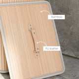 HOMCOM 70L Collapsible Bamboo Laundry Hamper with Lid & Removable Lining – Washing Basket, 40x30x60cm