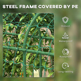 Outsunny 183 cm Metal Garden Arch Trellis with Climbing Net – Plant Support for Fruit and Vegetables