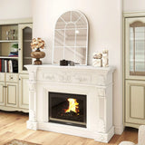 HOMCOM 90 X 61cm Arched Grid Mirror – White