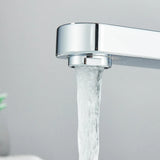 Waterfall Bathroom Basin Mixer Tap with Click Clack Waste – Chrome Mono Cloakroom Sink Tap, Single Lever