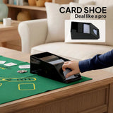 SPORTNOW 300-Piece Poker Chip Set with Card Shuffler, Card Shoe, Mat & Case – Texas Hold'em Set, Silver Tone