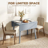 HOMCOM Solid Wood Folding Dining Table, Drop Leaf Rectangle Kitchen Table for 2–4 People with Angled Legs