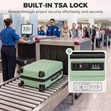 HOMCOM 24 Inch Hard Shell Suitcase with TSA Lock & Spinner Wheels – 64 L ABS Checked Luggage, Green