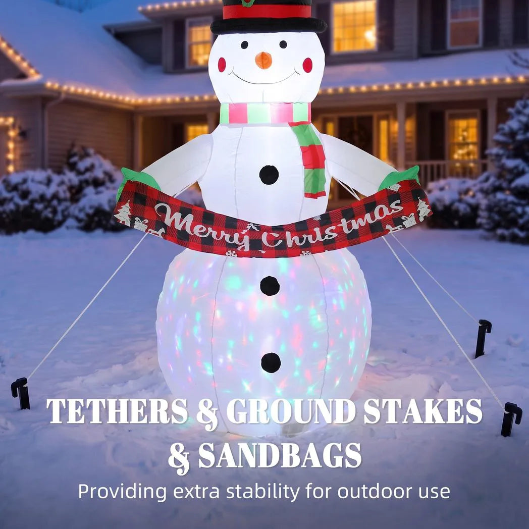 Outsunny 6.7ft Inflatable Snowman with Colour LEDs