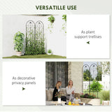 Outsunny Set of 2 Metal Garden Trellis Panels with Bird Motifs, 180 x 50cm – Climbing Plant Support and Privacy Screen