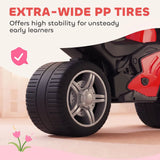 AIYAPLAY Toddler Balance Bike with Music, Extra-Wide PP Tyres & Motorbike Design – Boys and Girls Ride-On, Red