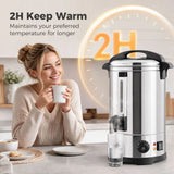 HOMCOM 6.5L Catering Urn, 1500W Stainless Steel Hot Water Boiler with Thermostat and Keep Warm Function