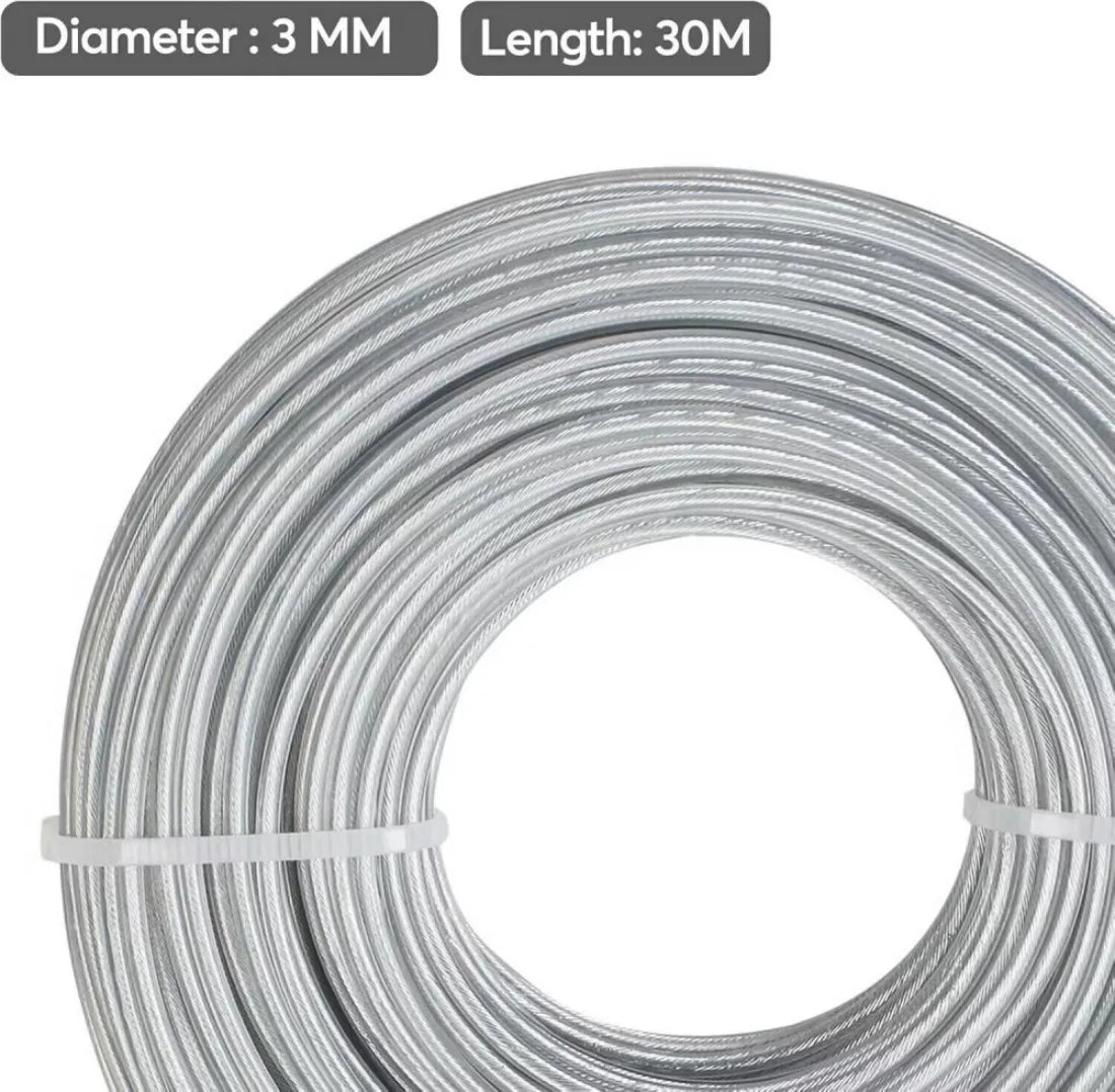 Steel Core Nylon Strimmer Line 3mm x 30m – Heavy Duty Trimmer Spool Cutting Wire for Garden Trimmers