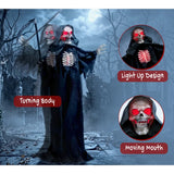HOMCOM 170cm Life Size Animated Grim Reaper Halloween Decoration